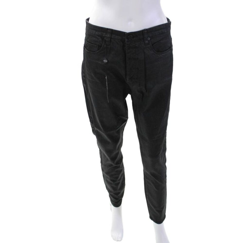 BLANKNYC Womens Button Fly High Rise Skinny Ankle Jeans Black Cotton Size 30